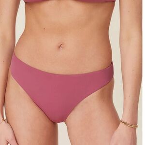 Andie Swim the Symi Bikini Bottom‎ NWT size Large Mulberry Ruched Back Swimsuit
